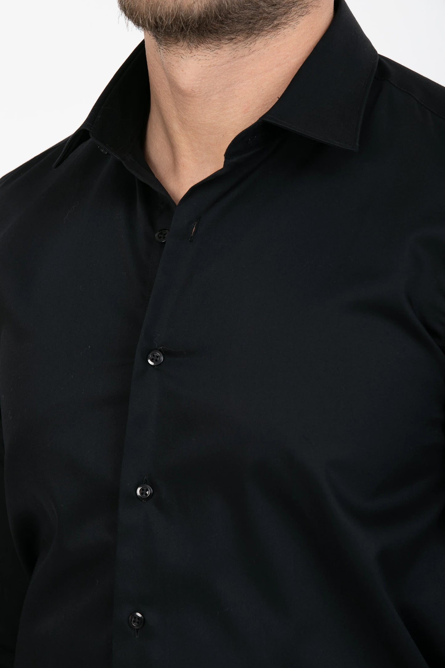 Jet Black Cotton Shirt