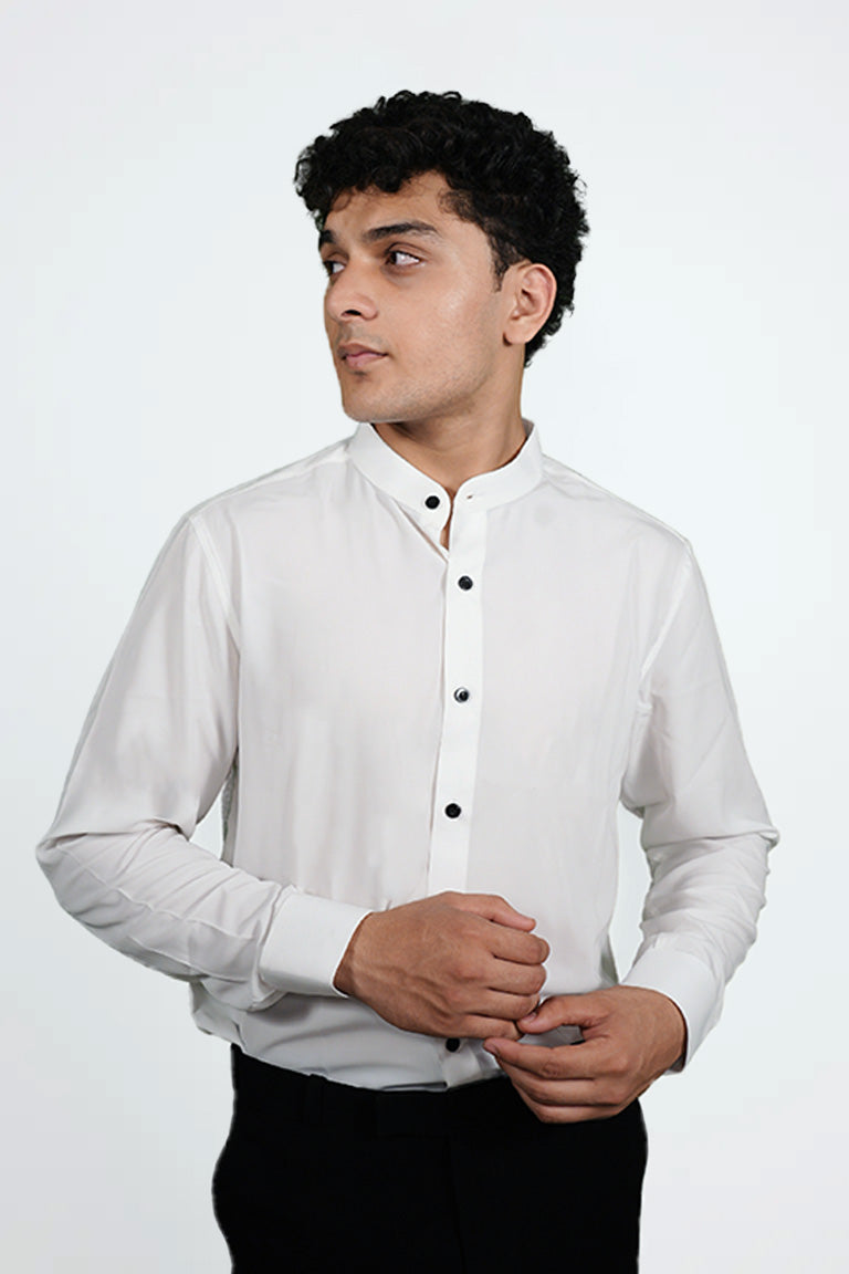 Band Gala White Cotton Shirt