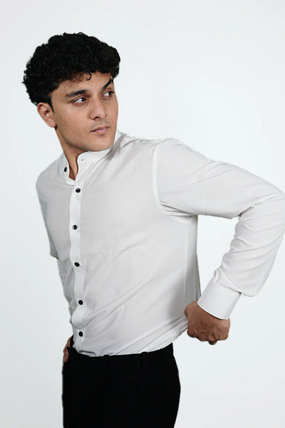 Band Gala White Cotton Shirt