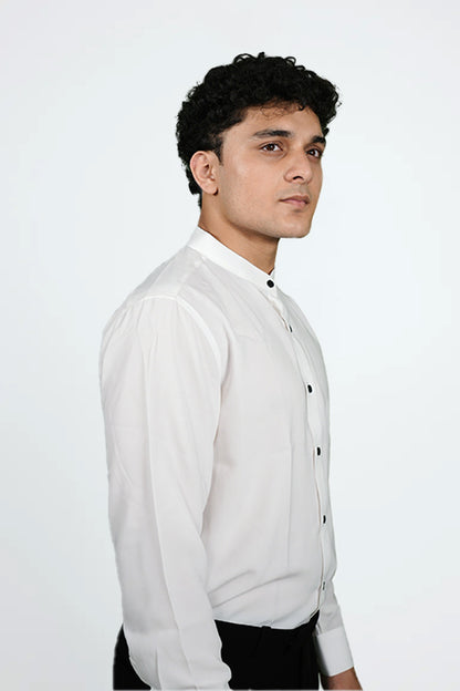 Band Gala White Cotton Shirt