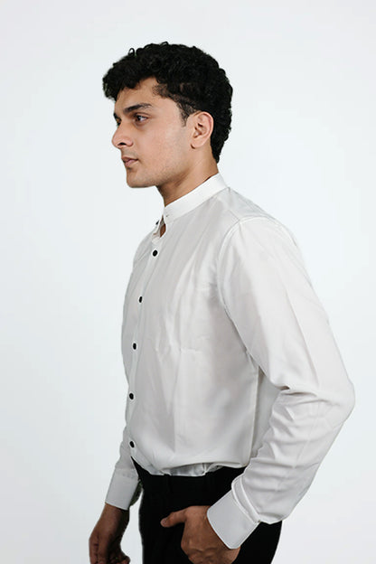 Band Gala White Cotton Shirt