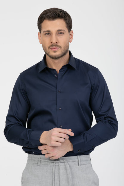 Indigo Blue Cotton Shirt