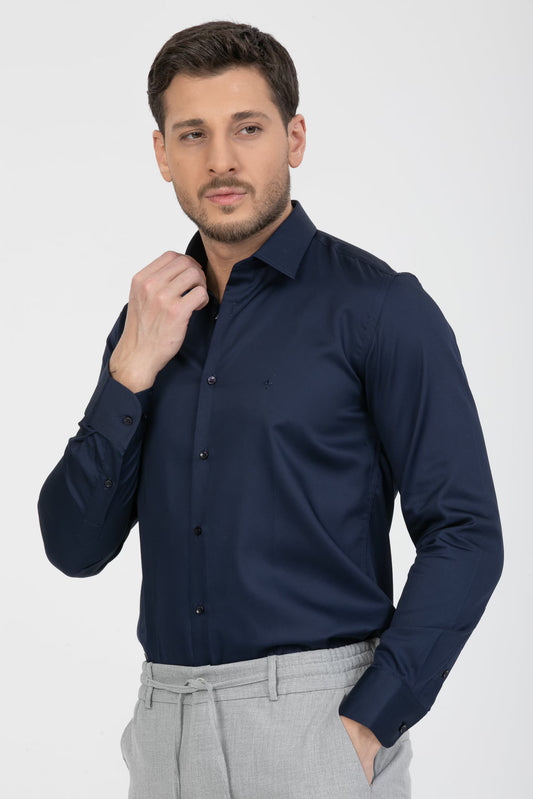 Indigo Blue Cotton Shirt