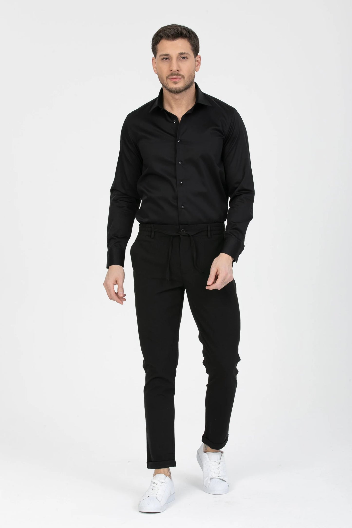 Jet Black Cotton Shirt